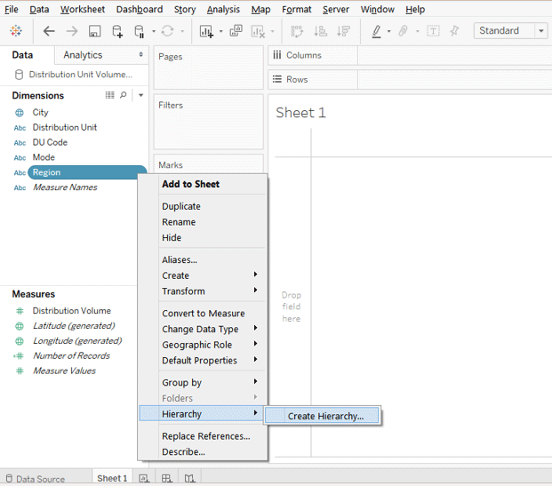 Hierarchy in Tableau 5