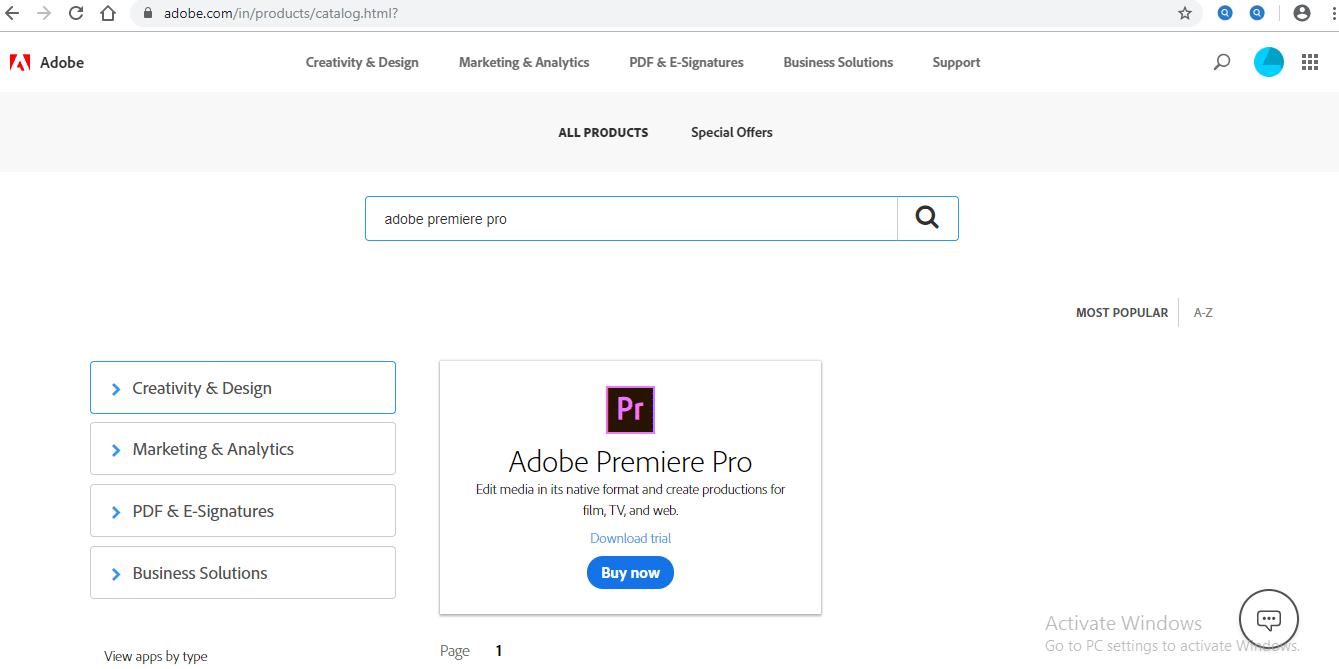 Adobe Premiere Pro option