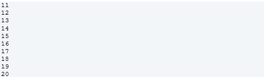 keywords FOR marks the beginning output