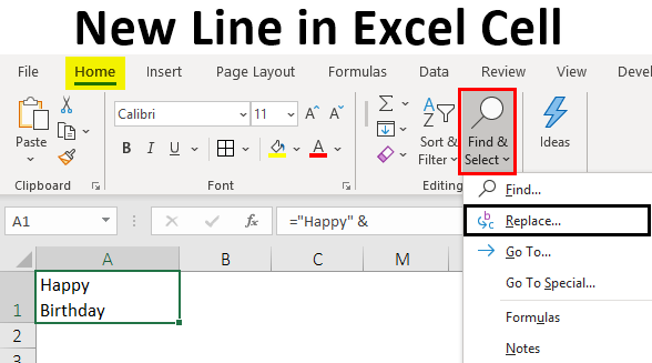 New line in excel cell