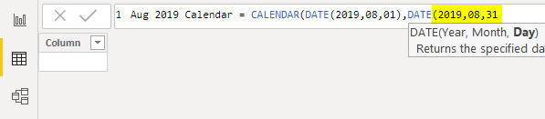 Power BI Calendar Example 1-7