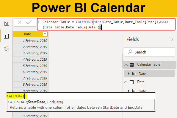 Power BI Calendar