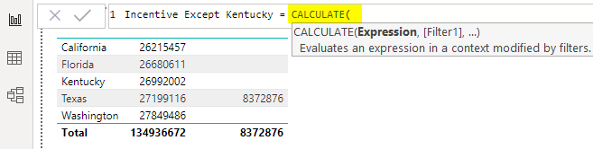 CALCULATE function Example 2-2