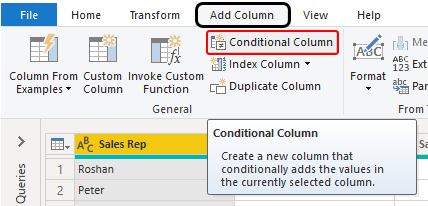 Choose Conditional Column Example 1-5