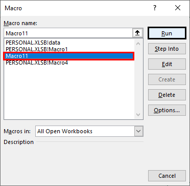 Run -Macro