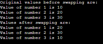 Swapping of Three Numbers in Java 2