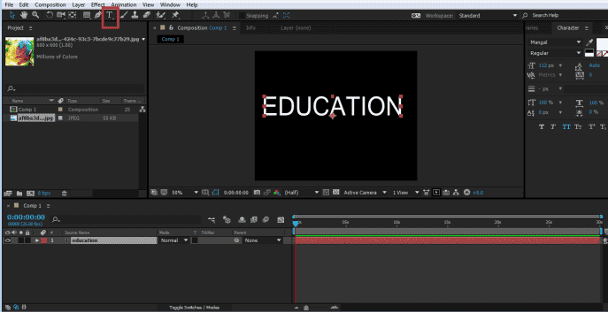 Masking Layers in Adobe After Effects - Using Text Tool