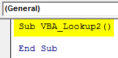 VBA Lookup Example 2-1