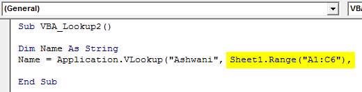 VBA Lookup Example 2-5
