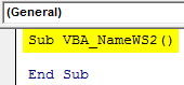 VBA Name Worksheet Example 2-1