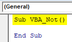 VBA Not Example 1-2