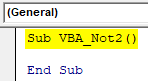VBA Not Example 2-1