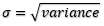Variance square root