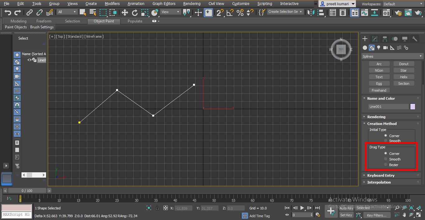data type (Spline in 3ds Max)
