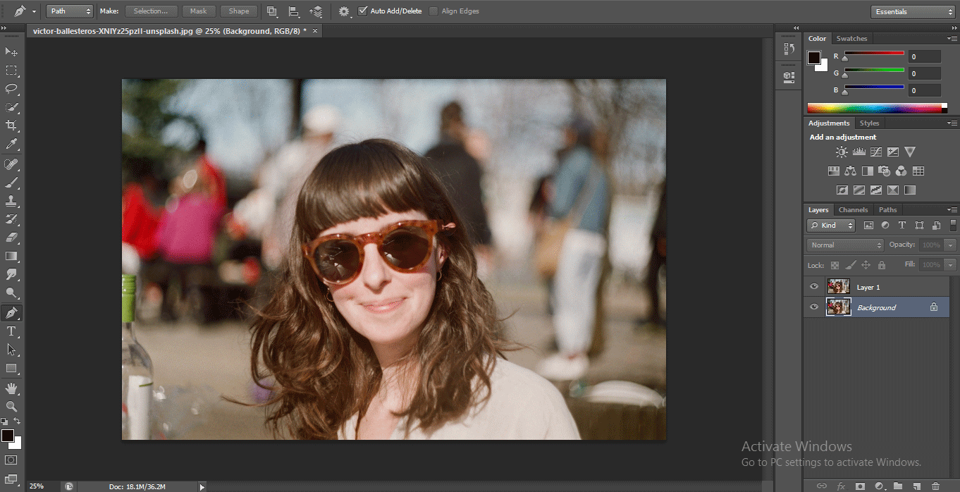 duplicate layer1 (How to Delete Background in Photoshop?)
