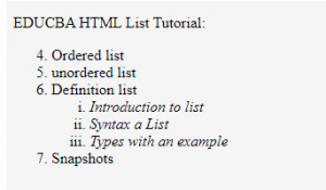 html ordered list op5