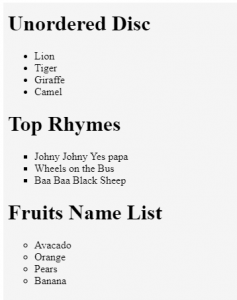 fruit name list