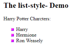 html unordered list op8