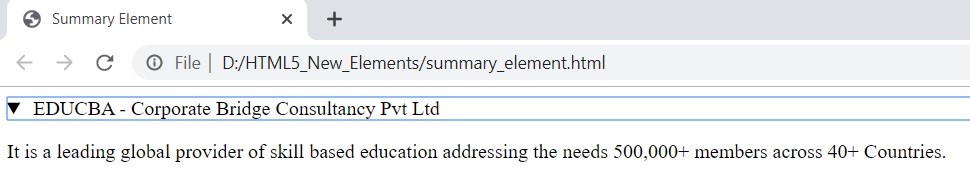 Html5 New Elements - hidden text