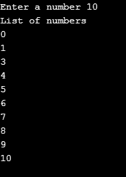output1 Continue Statement in C++