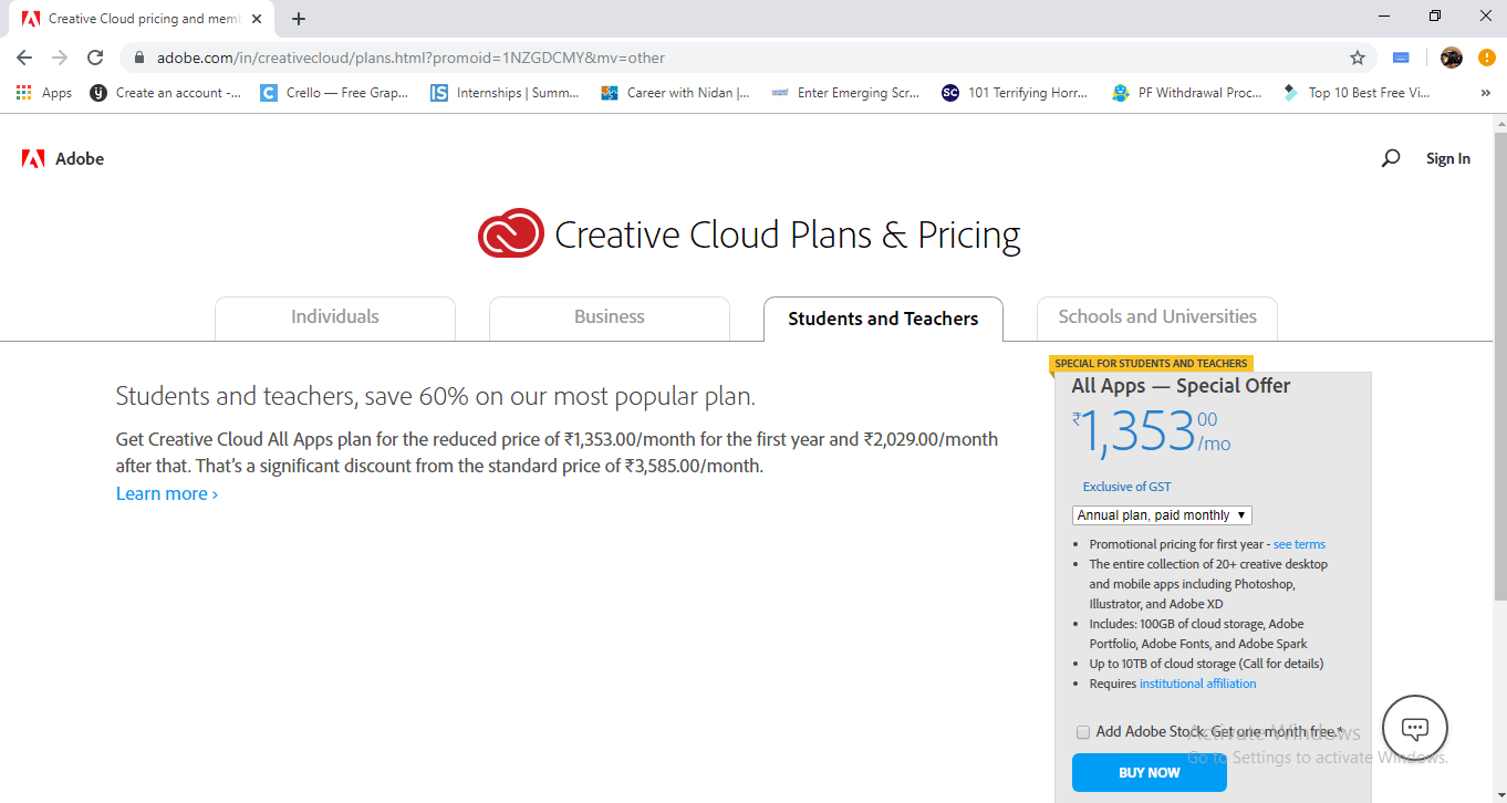 price detail 3 (Install Adobe Creative Cloud)