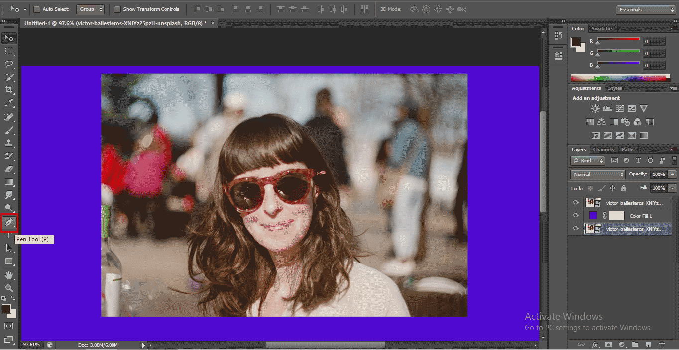 use pen tool (How to Delete Background in Photoshop?)