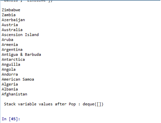 stack variable values