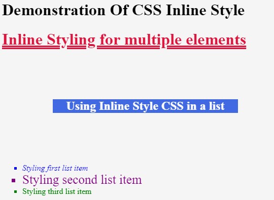 Styling a list in HTML
