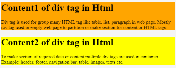 Div Tag in HTML - 1