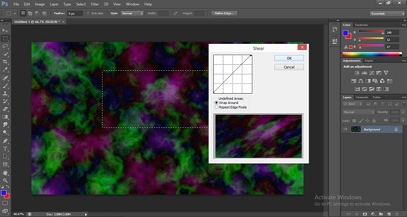 Shear Dialog Box 1-22