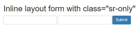 Inline Form using sr-only class