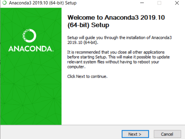 Install Anaconda Python eg5