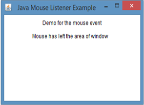 Java MouseListener Example 1 output 3