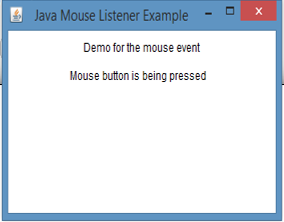 Java MouseListener Example 1 output 3