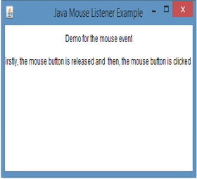Java MouseListener Example 1 output 5
