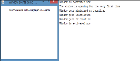 Java WindowListener eg3