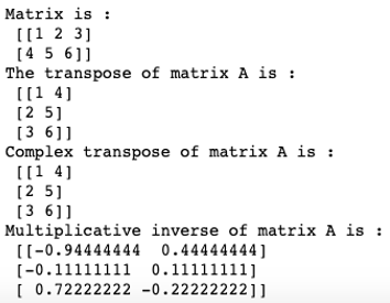 Matrix in Numpy-2.3