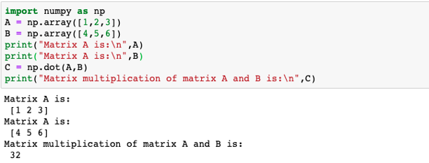 Matrix multiplication in numpy2