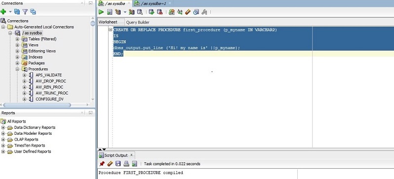 Oracle Procedures 1-1