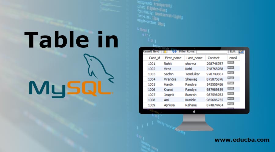 Table-in-MySQL