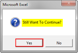 VBA Msgbox Yes No Example 4-6