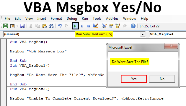 VBA Msgbox Yes No Example