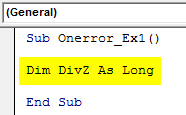 VBA On Error Goto 0 Example 1-2