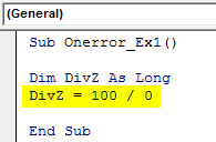 Excel VBA On Error Goto 0 Example 1-3