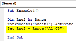 VBA Variable Range Example4-4