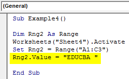 VBA Variable Range Example 4-5
