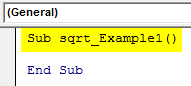 VBA Square Root Example 1-3