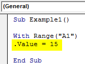 VBA With Statement Example 1-3