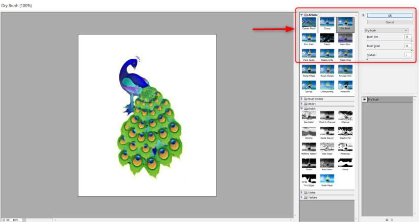 Applying the Dry brush