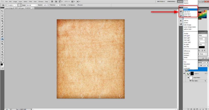 multiply in the blending options
